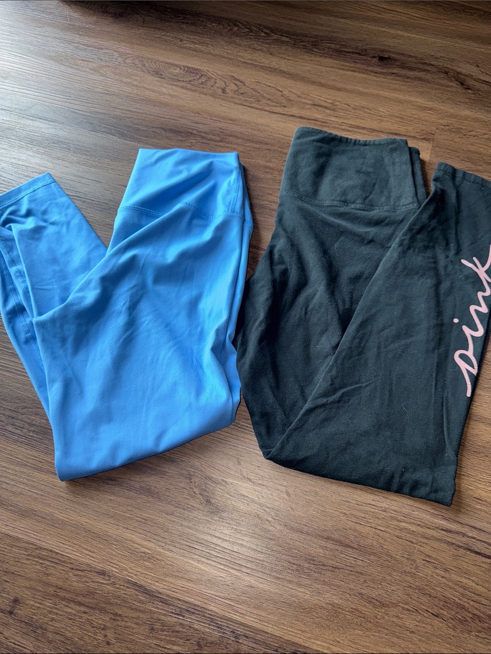 PINK Victoria's Secret Leggings - Blue & Black with Pink Logo